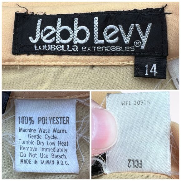 Vintage 80s Jebb Levy Long Sleeve Button Down Shirt Sheer Yellow Size Medium - Picture 3 of 9